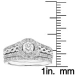 Certified IGL Round-cut Bridal Set with White Gold & 1-carat Diamonds by Yaffie