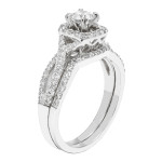IGL Certified Round Cut Bridal Set with 1 ct TDW in Yaffie White Gold