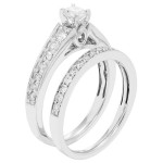 IGL Certified Yaffie 1ct White Gold Bridal Set with Round Cut Duo