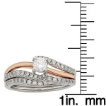 Bridal Bliss: White and Rose Gold Round Cut Set with 3/4 ct TDW