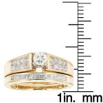 Golden Princess and Round Cut 1ct TDW Wedding Set by Yaffie