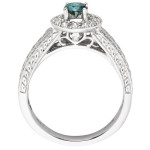 Certified IGL Yaffie Gold Ring with Pave-set Blue Diamond - 1 ct TDW