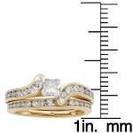 Certified Princess Cut Diamond Bridal Set - Yaffie Gold, worth 1ct TDW