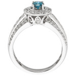 Blue Diamond Engagement Ring - Yaffie Gold with 1ct TDW and IGL Certification of Prong-Setting