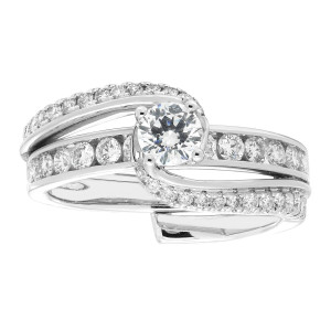 Twisted Bridal Insert with 1ct TDW White Diamond - Yaffie Gold