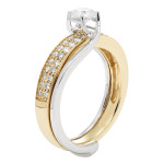 Golden Love Duo: 0.75ct TDW Two-tone Bridal Enhancer Kit by Yaffie