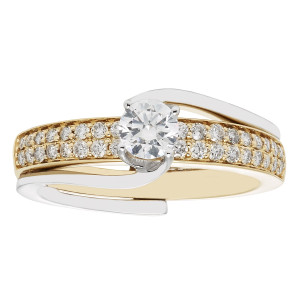 Golden Love Duo: 0.75ct TDW Two-tone Bridal Enhancer Kit by Yaffie