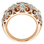 Radiant Yaffie Diamond Ring with Rose and White Gold, sparkling with 1/4ct of White Diamonds