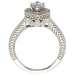 White Gold Marquise Diamond Halo Ring with 1 1/2ct TDW by Yaffie