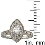 White Gold Marquise Diamond Halo Ring with 1 1/2ct Total Diamond Weight - Yaffie Jewellery.
