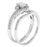 Yaffie Bridal Set: 1ct TDW IGL Certified Round-cut Diamond in White Gold (H-I, I1)