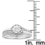 Yaffie certified Round-Cut H-I,I1 Diamond Bridal Set with 1ct TDW in White Gold