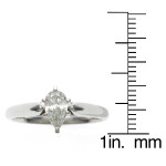 IGL Certified 6-Prong Pear Cut Diamond Solitaire Ring - Yaffie White Gold 1/2ct TDW