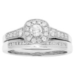 Certified IGL 1/2ct TDW Round Diamond Bridal Set in Yaffie White Gold Ring