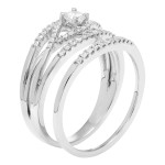 Certified IGL 1/2ct TDW Round Diamond Bridal Set in Yaffie White Gold Ring