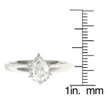 IGL Certified White Gold Solitaire Ring with Pear Cut Diamond