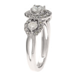 Vintage Yaffie Ring with IGL Certified White Gold and 1ct TDW 3-Stone Diamond