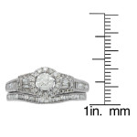 Yaffie 1ct TDW White Gold Bridal Ring Set with Mixed Cut Baguette Diamonds, IGL Certified