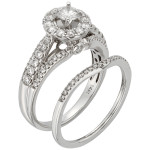 IGL Certified Round Diamond Bridal Set with 1ct TDW in Yaffie White Gold