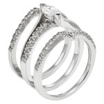 Marquise Diamond Bridal Set with 1ct TDW in Yaffie White Gold
