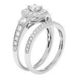 Certified IGL Yaffie Bridal Set - 1ct Round Diamond in White Gold Ring