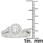 Certified IGL Yaffie Round Diamond Bridal Set in White Gold with 1ct Total Weight