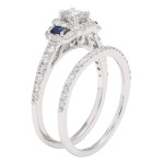 Certified IGL 3/4ct TDW Round Diamond Bridal Set in Elegant White Gold by Yaffie