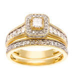 Certified IGL Diamond Bridal Set with 1ct TDW in Yaffie Gold