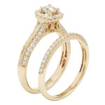 Certified IGL Yaffie Gold Bridal Set with a Sparkling 1ct Diamond