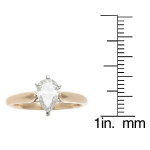 IGL Certified Yaffie Gold 1ct TDW Pear Cut Diamond Solitaire Ring