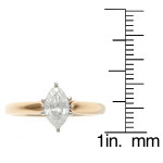 Certified IGL Yaffie Gold Marquise Diamond Ring - 3/4ct TDW, 6-Prong Solitaire