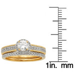 IGL Certified Two-tone Gold Bridal Set with 1 1/2ct TDW Round Diamond in Yaffie Yellow