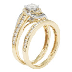 Certified IGL Yaffie Bridal Set with 1ct TDW Round Diamonds in Yellow & White Gold