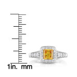 Princess Cut Lab-Grown Diamond Halo Ring - Yaffie White Gold 1 1/4 ct TW