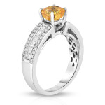 Elevate Your Jewellery Style with Yaffie Radiant Fancy Yellow Lab-grown Diamond Ring in White Gold - 2.25ct Total Diamond Weight.