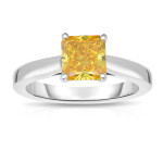 Radiant-Cut Lab-Grown Diamond Ring with 1 3/8 ct Total Weight in Yaffie White Gold Solitaire