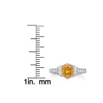 Radiant Lab-Grown Diamond Ring: Yaffie 14kt White Gold, 2ct TDW, with Three Sided Cuts