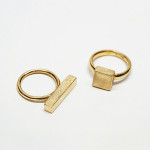 Geometric Solid Gold Signet Ring - Yaffie Square Stunner