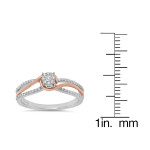 Diamond Promise Ring in White and Rose Gold by Yaffie Sterling Essentials, featuring 1/5ct TDW for a sophisticated and elegant look.