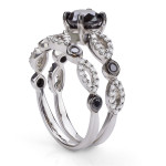 Yaffie ™ Handcrafted Sterling Silver Ring Set with 1 1/2ct TDW Black and White Diamonds Perfect for Your Wedding Day