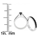 Yaffie’s ™ Unique Black Diamond Pave Ring Set - Handcrafted in Sterling Silver with 1 1/2ct TDW