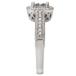 Avanti Yaffie Sterling Silver Ring with Squared Halo and 1/10ct Diamond