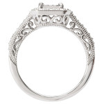 Avanti Yaffie Sterling Silver Ring with Squared Halo and 1/10ct Diamond