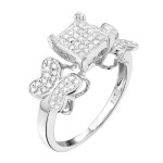 Sparkling Sterling Butterfly Engagement Ring with 1/3 ct of dazzling diamonds by Yaffie