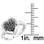 Ever One Yaffie Heart Ring, embellished with 1/4ct TDW Genuine Diamonds in Sterling Silver.