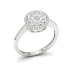 Elegant Yaffie Sterling Silver Ring with Shimmering 1/5ct TDW Diamond Cluster