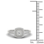 Elegant Yaffie Sterling Silver Ring with Shimmering 1/5ct TDW Diamond Cluster