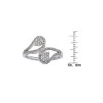 Diamond Promise Ring with Two Sterling Silver Stones by Yaffie - 1/5ct TDW
