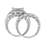 Yaffie Chic Sterling Silver Ring with 3/4ct TDW White Diamond Halo