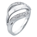 Ever One Yaffie Ribbon Ring with a Sparkling Sterling Silver Finish and Diamond Accents